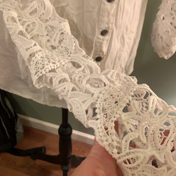 Beautiful shirt lace by altard state sz small white - Picture 5 of 9
